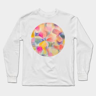 Red blue yellow watercolor original multicolor abstract modern digital design art 81 Long Sleeve T-Shirt